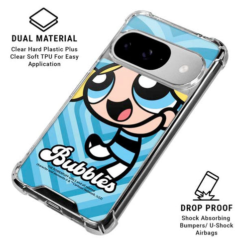 Cartoon Network Powerpuff Girls Bubbles Blue Hearts Google Pixel 10 Clear Case